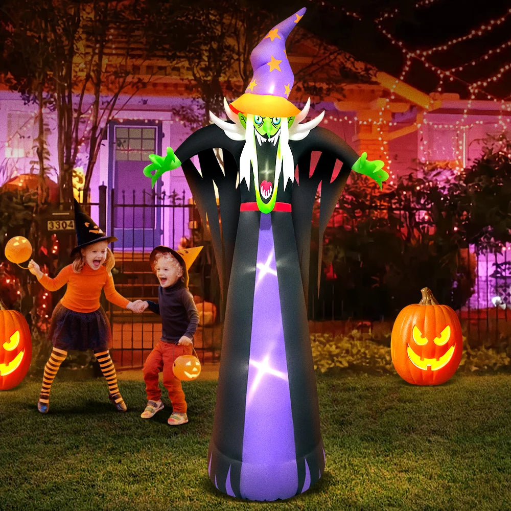 10FT Tall Inflatable Witch LED Lights