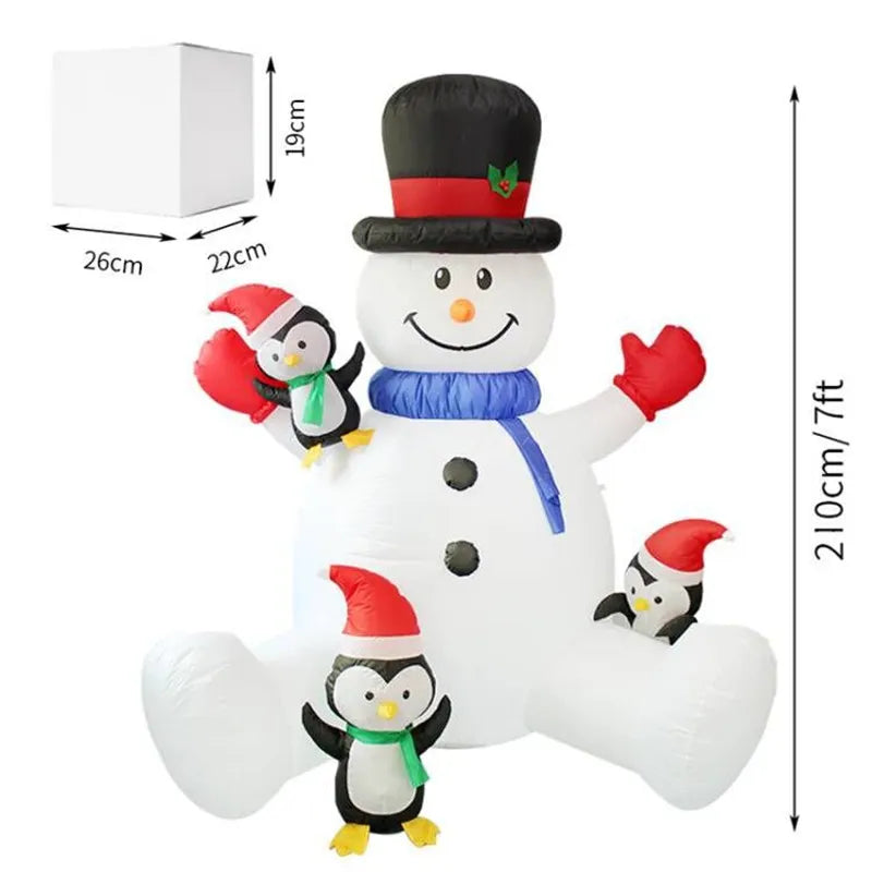 7ft Snowman Penguins LED Inflatable Decoration