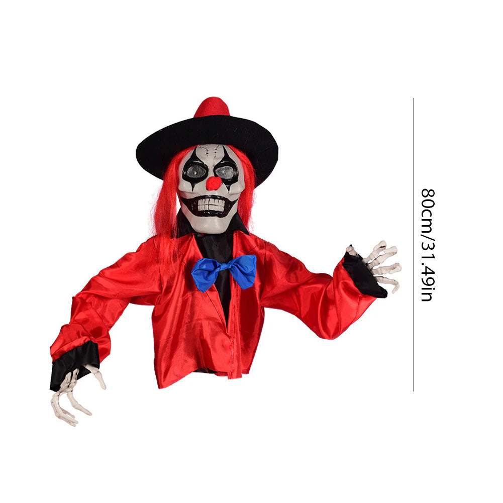 Evil Clown Glowing Eyes Halloween Decoration