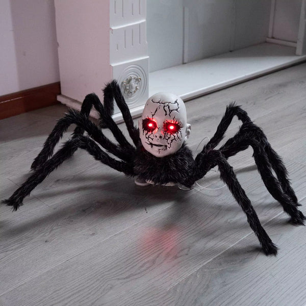Scary Doll Face Walking Animated Spider