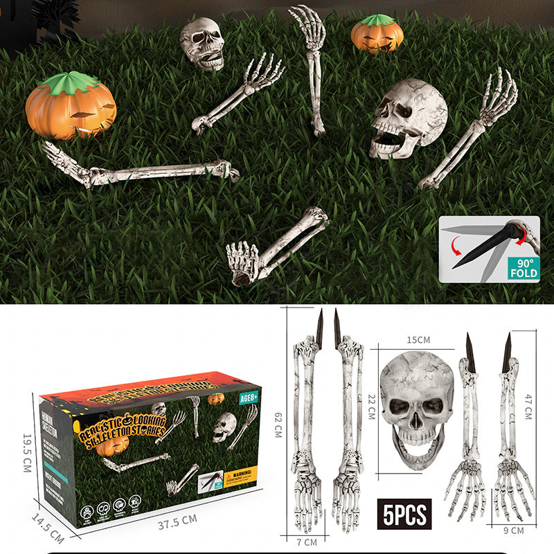5pc Skeleton Stakes Halloween Decoration