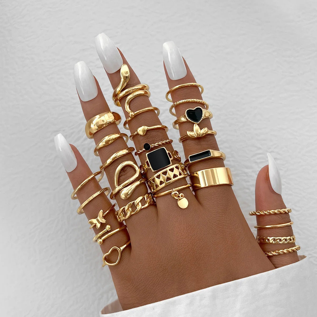 27pcs Gold Color Vintage Style Rings
