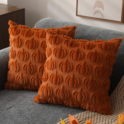 1 pc Pumpkin Print Fall Throw Pillow Cover