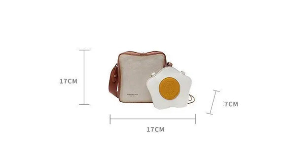 Egg and Toast 2 Piece Pouch Purse Set