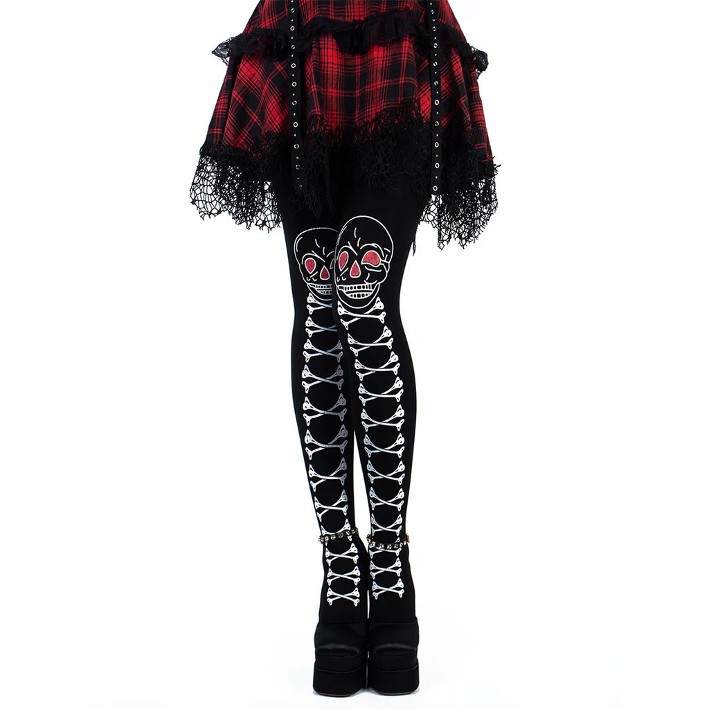 One Size Skull Pantyhose Stockings