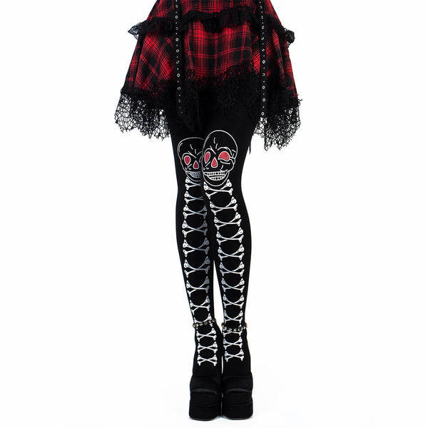 One Size Skull Pantyhose Stockings