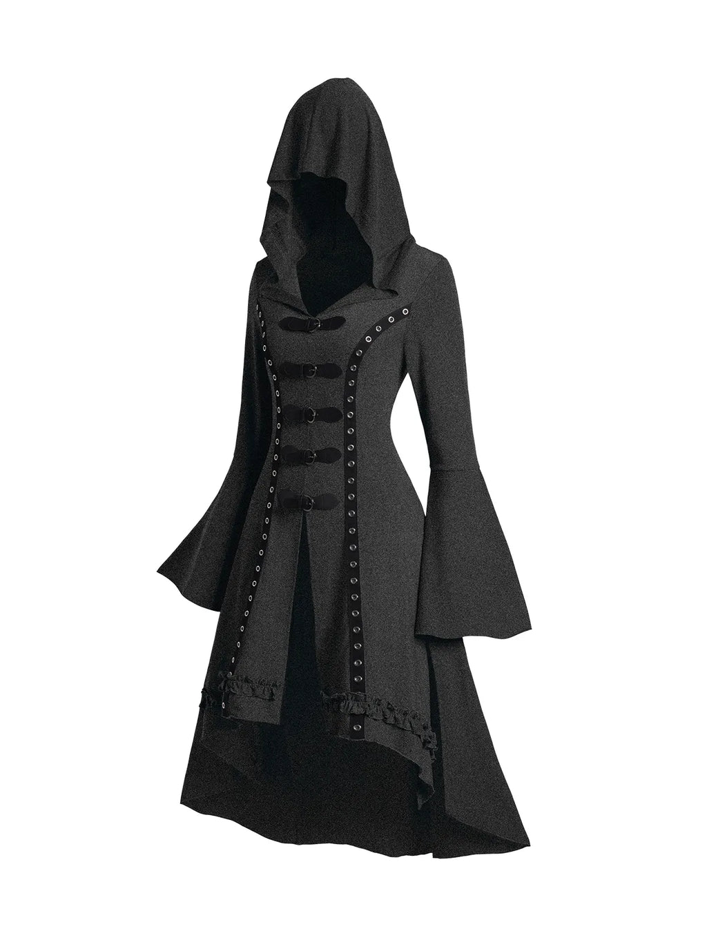 Flare Long Sleeve Buckle Dress