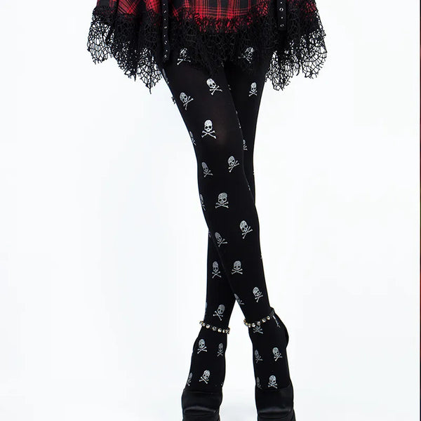 One Size Skull Pantyhose Stockings