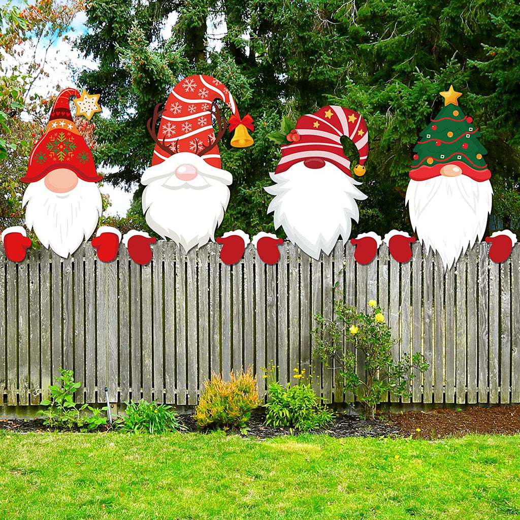 4Pcs Santa Peepers Christmas Outdoor Decoration