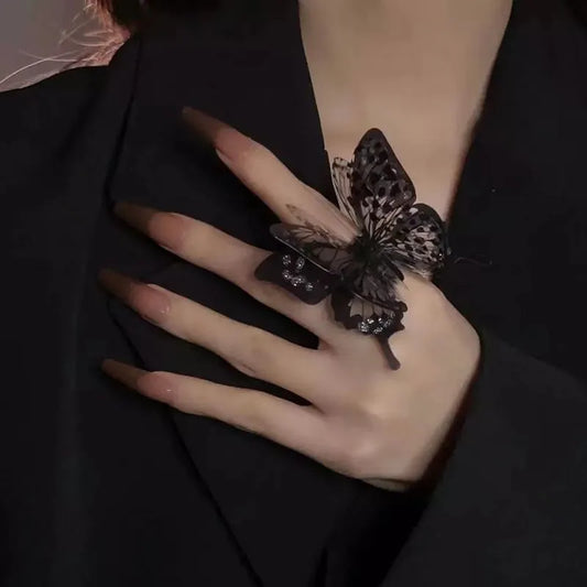 Black Butterfly 3D Ring