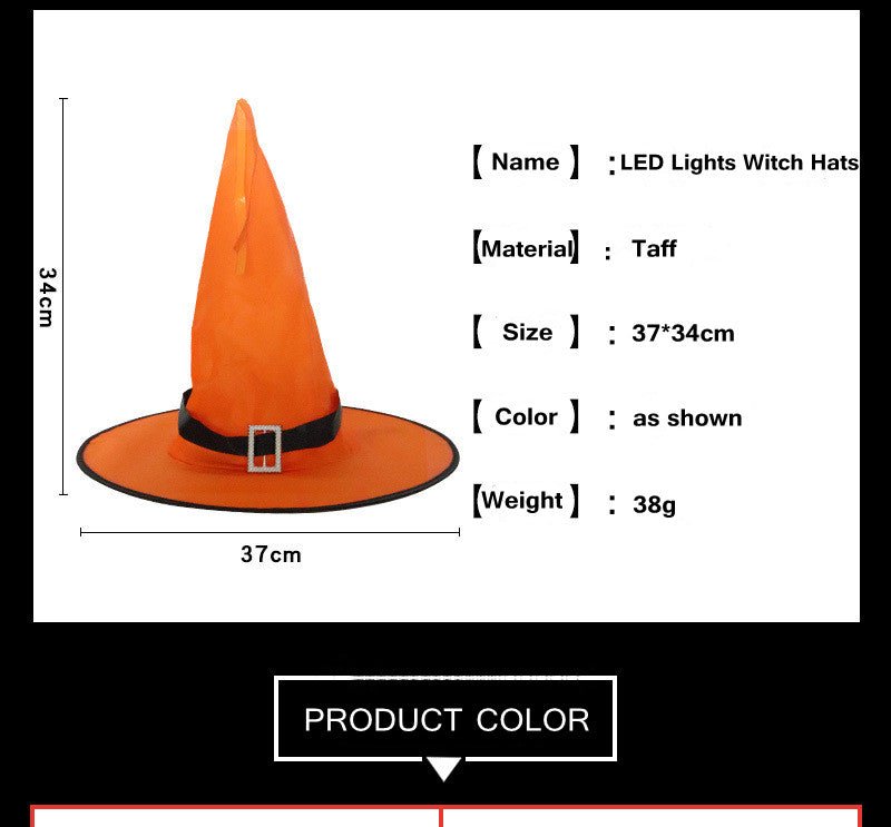 4pc Set LED Witch Hat Hanging Decorations