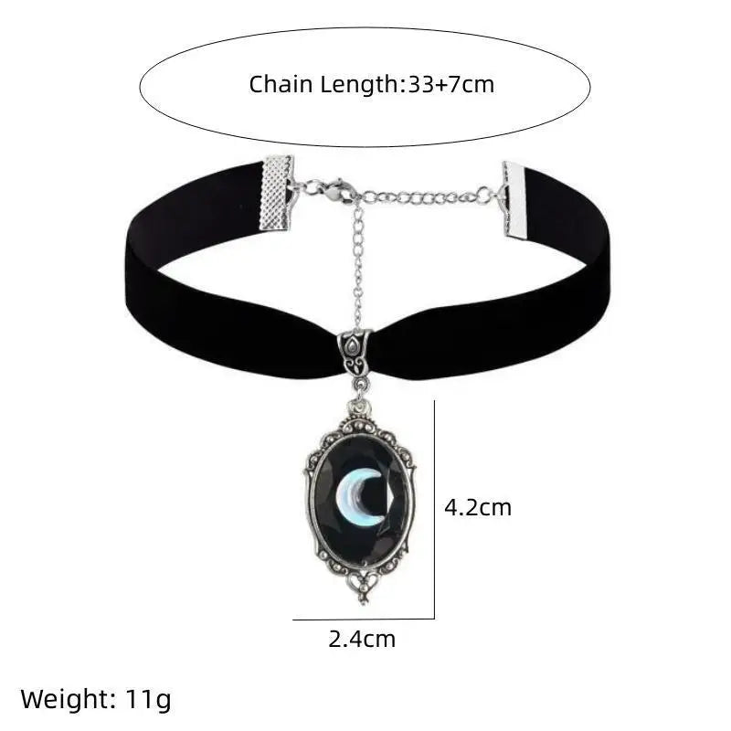 Moon Pendant Choker Necklace