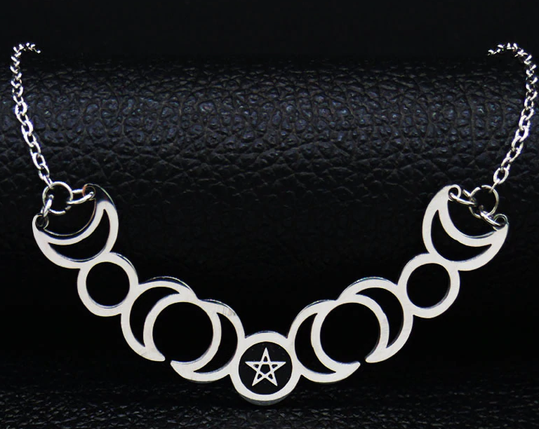 Sun Moon Stainless Steel Necklace