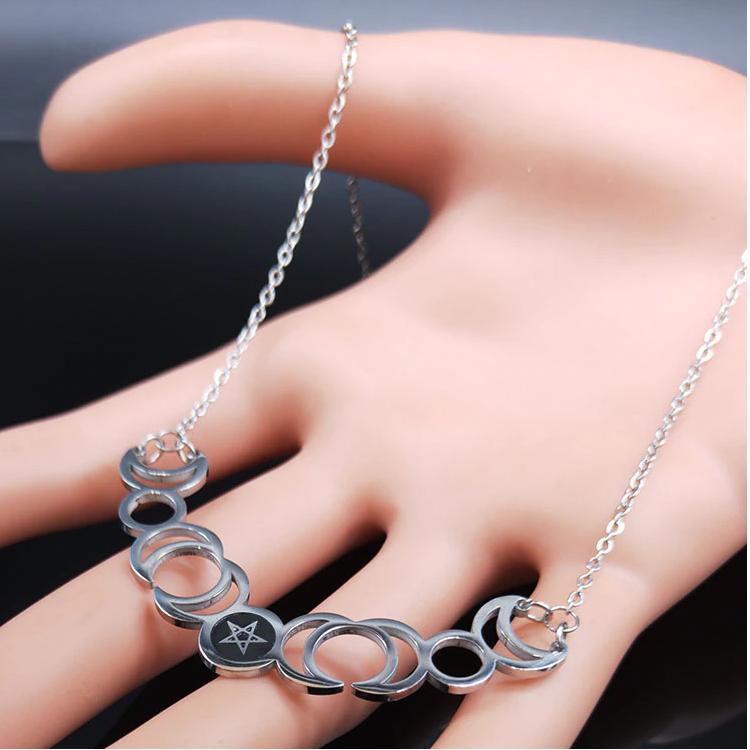 Sun Moon Stainless Steel Necklace