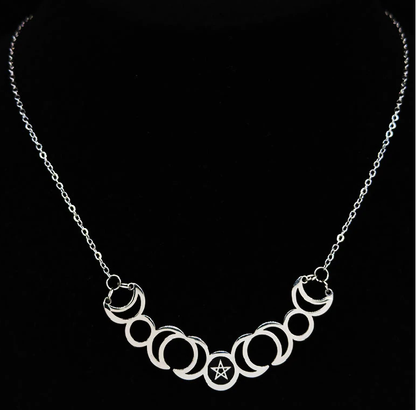 Sun Moon Stainless Steel Necklace