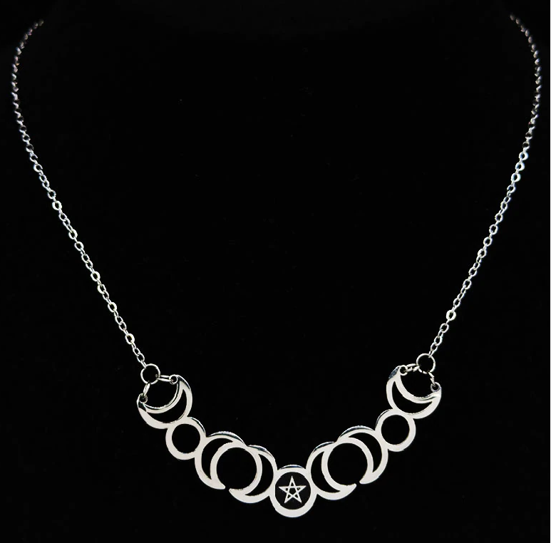 Sun Moon Stainless Steel Necklace