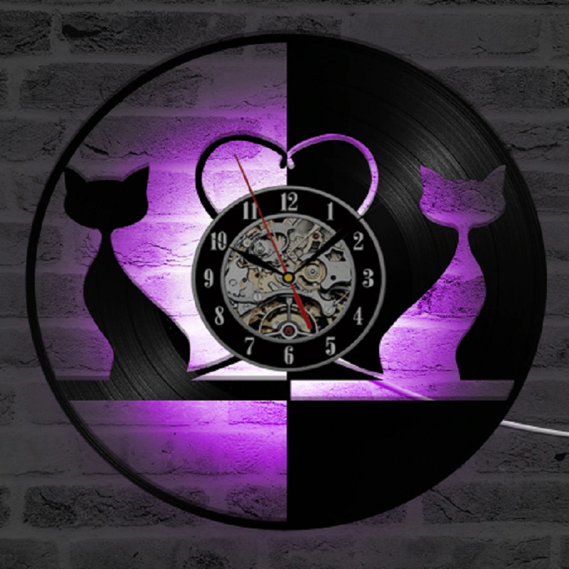 7 Color Changing Cat Clock