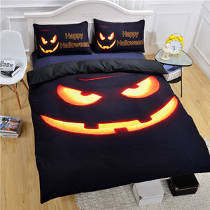 Happy Halloween 3D Jack o Lantern Pumpkin Bedding