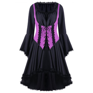 Halloween Two Tone Lace Up Cocktail Dress Violet Rose