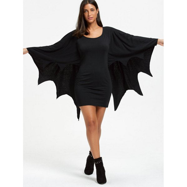 Halloween Long Sleeve Bodycon Dress with Bat Wings – The Official Strange &  Creepy Store!