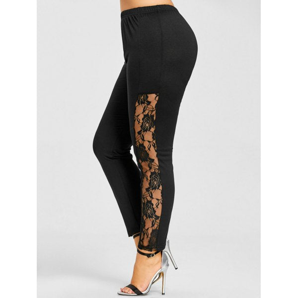 Lace Insert Skinny Leggings