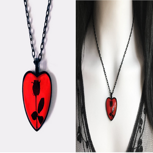 The Black Rose Pendant Necklace