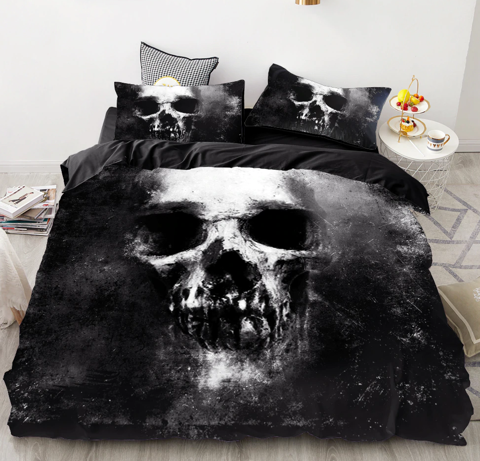 3D Printed The Faded Skull Duvet Bedding Set