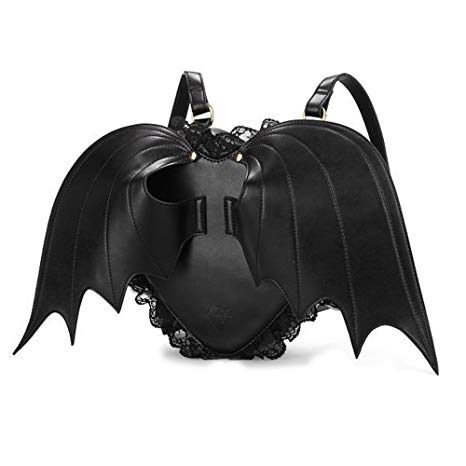 Black Bat Wings Backpack Purse
