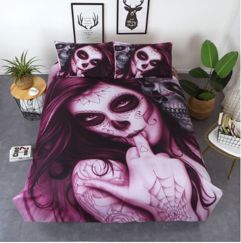 3D Print Skull Angel Beauty Gothic Bedding Set