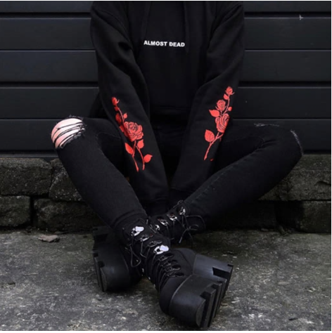 Almost Dead Roses Hooded Sweatshirt