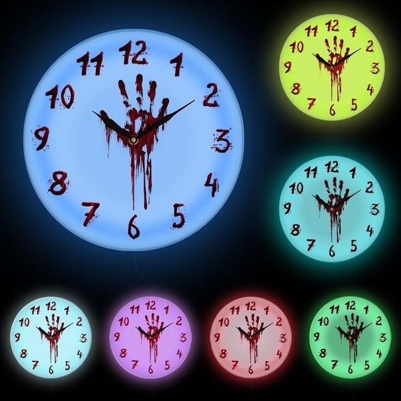 LED Lights Bloody Horror Hand Clock