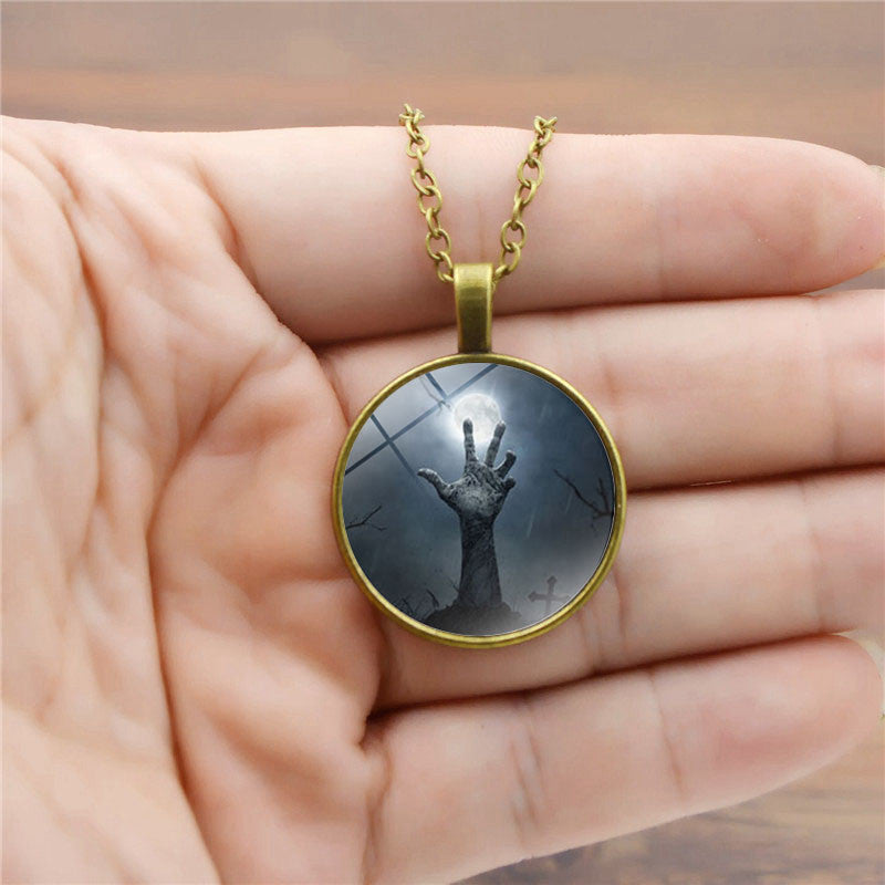 Luminous Haunted Hand Pendant Necklace
