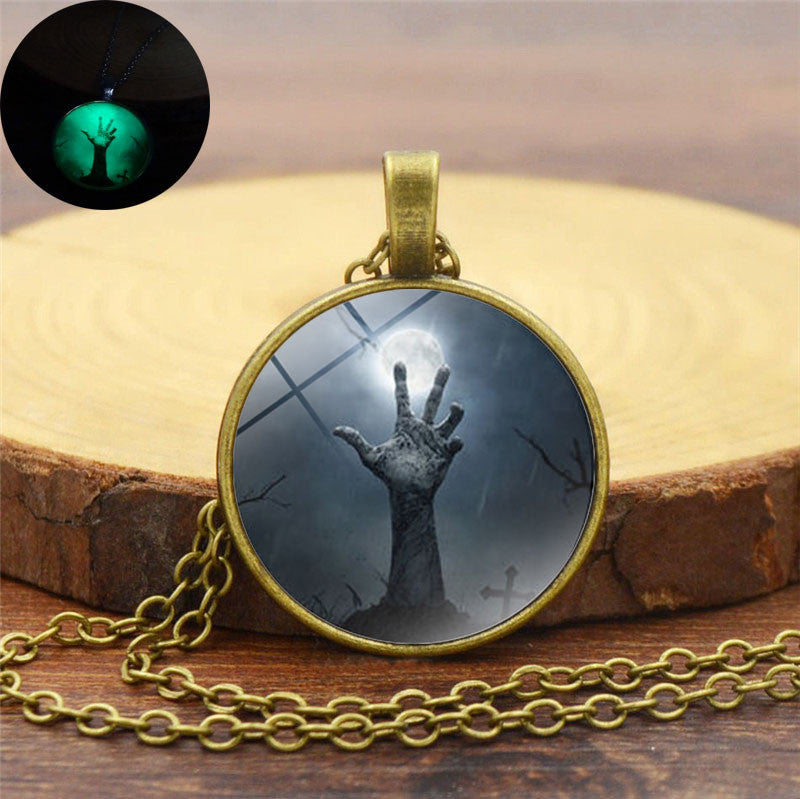 Luminous Haunted Hand Pendant Necklace