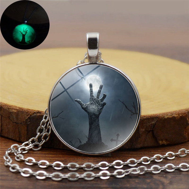 Luminous Haunted Hand Pendant Necklace