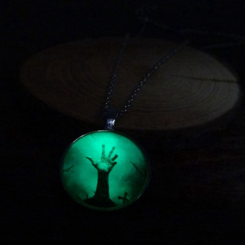 Luminous Haunted Hand Pendant Necklace