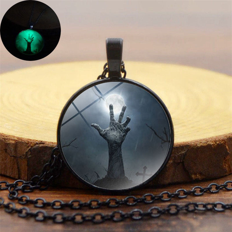 Luminous Haunted Hand Pendant Necklace
