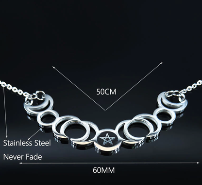 Sun Moon Stainless Steel Necklace