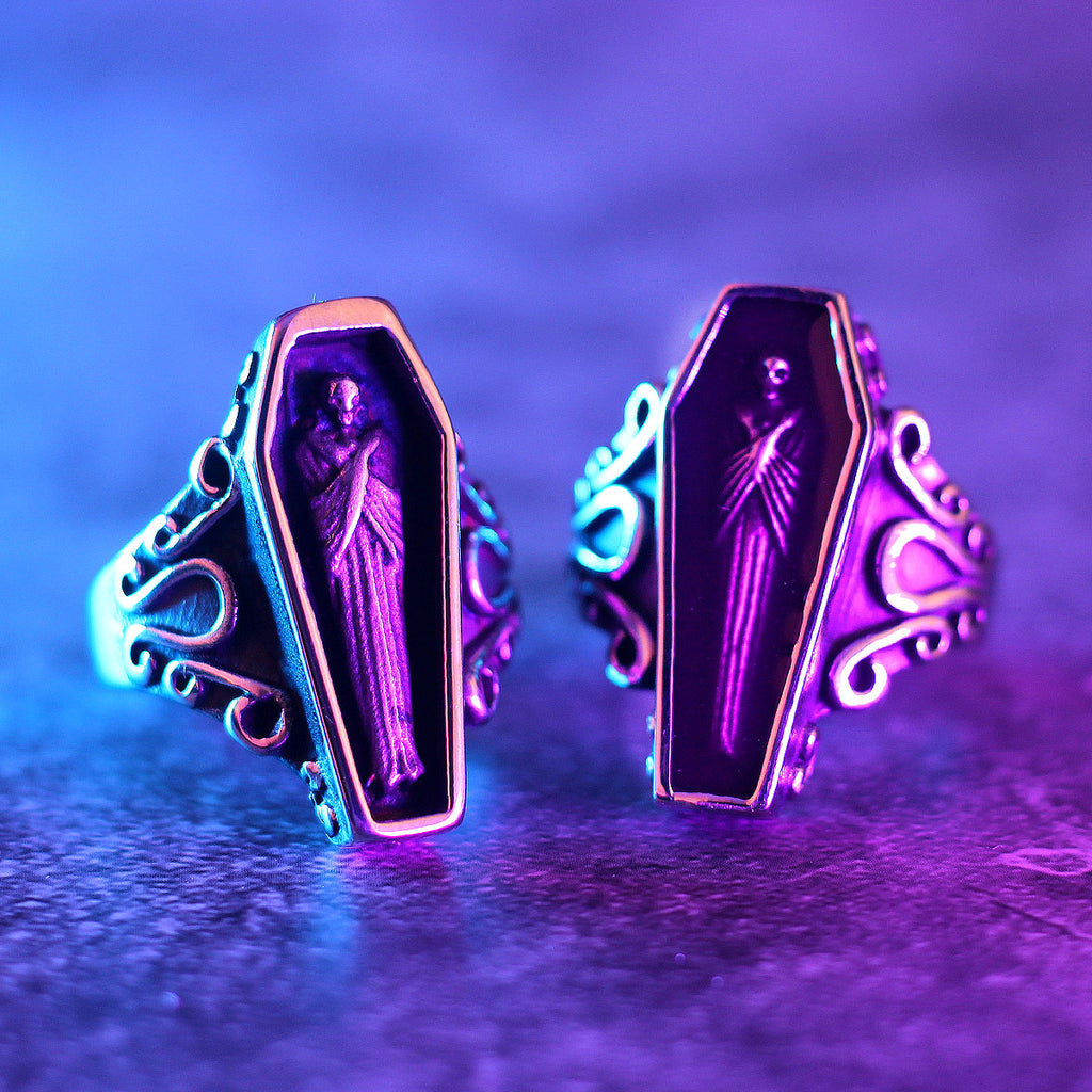 Vampire Coffin Mens Ring