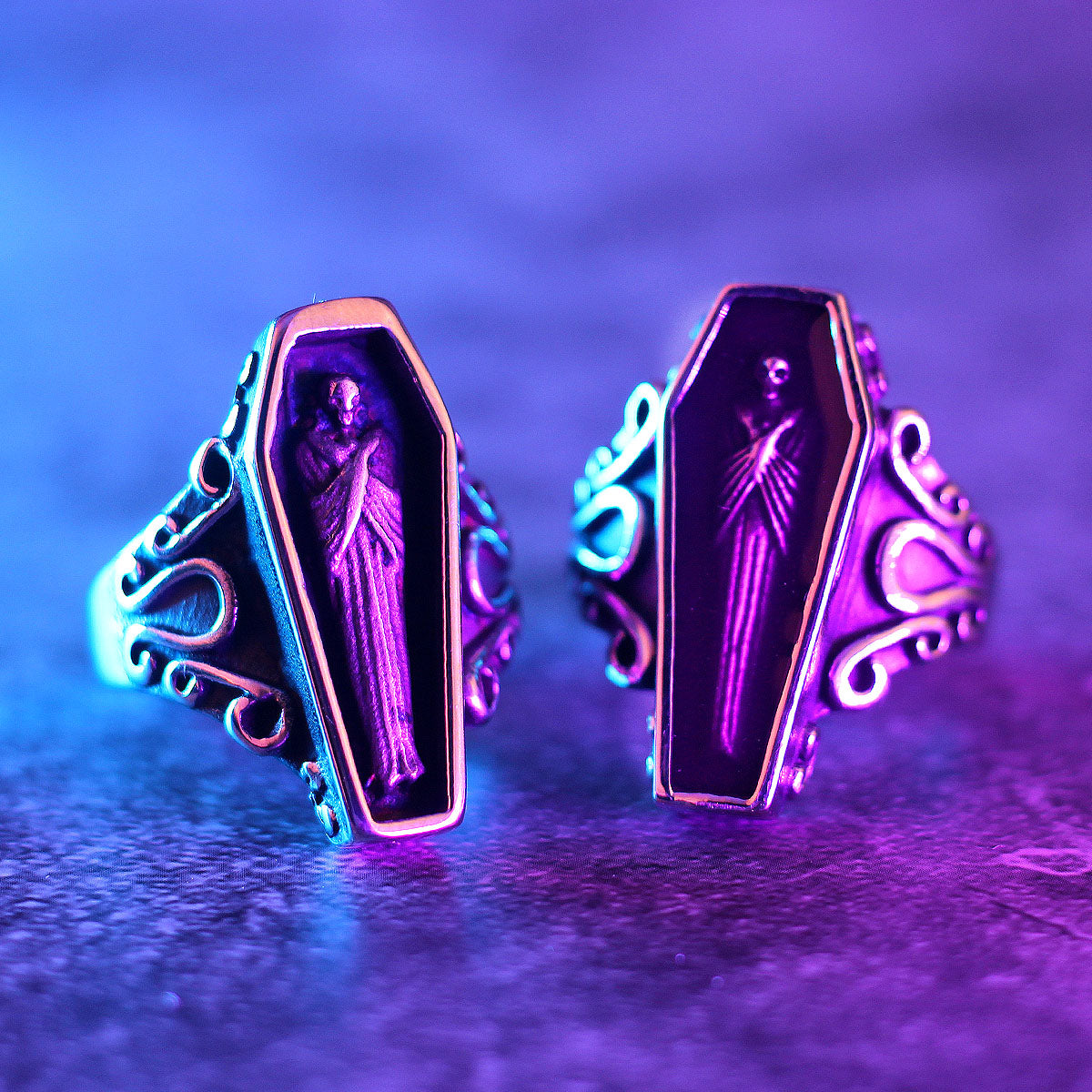 Vampire Coffin Mens Ring