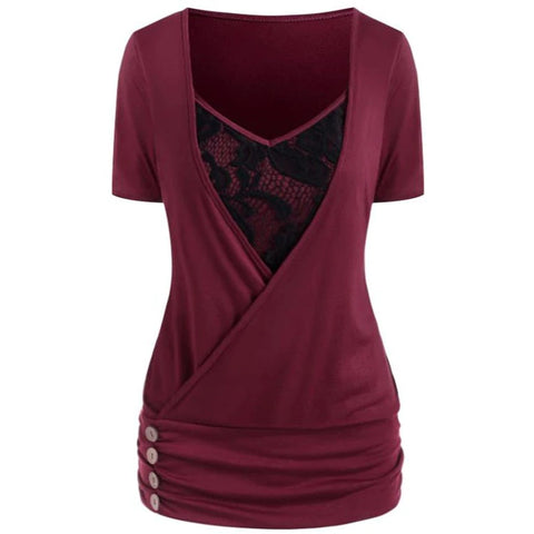 Lace Tunic V-Neck Shirt