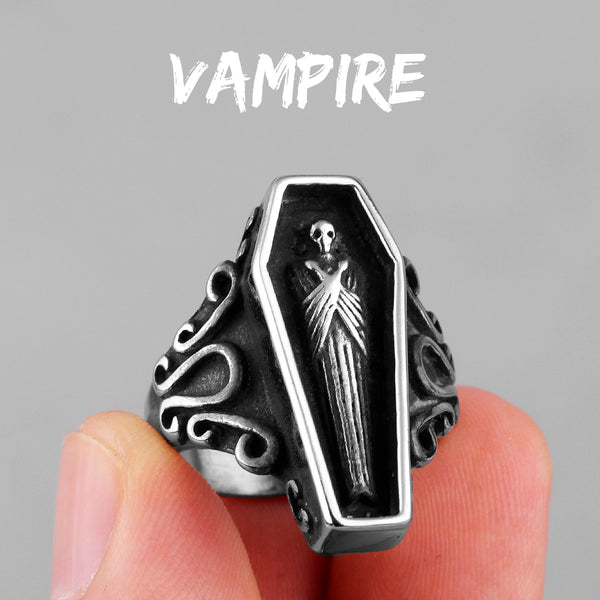 Vampire Coffin Mens Ring
