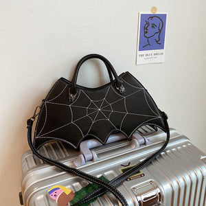 Bat Web Embroidery Shoulder Purse Bag