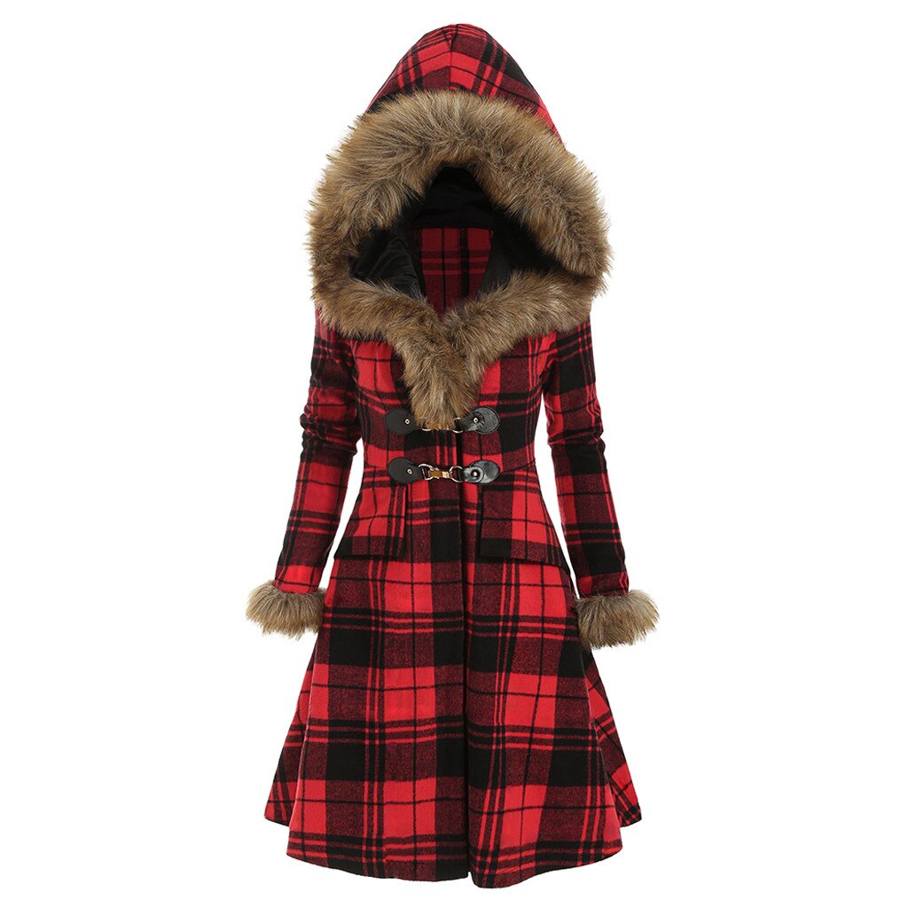 Faux Fur Plaid Gothic Style Jacket