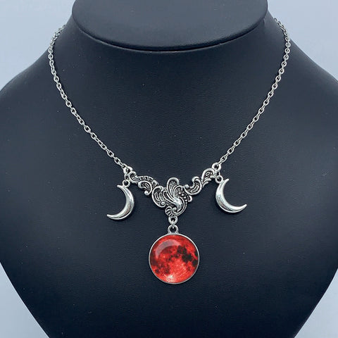 Triple Moon Crescent Necklace