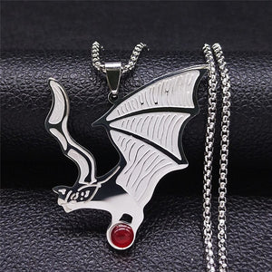 Gothic Bat Stainless Steel Necklace