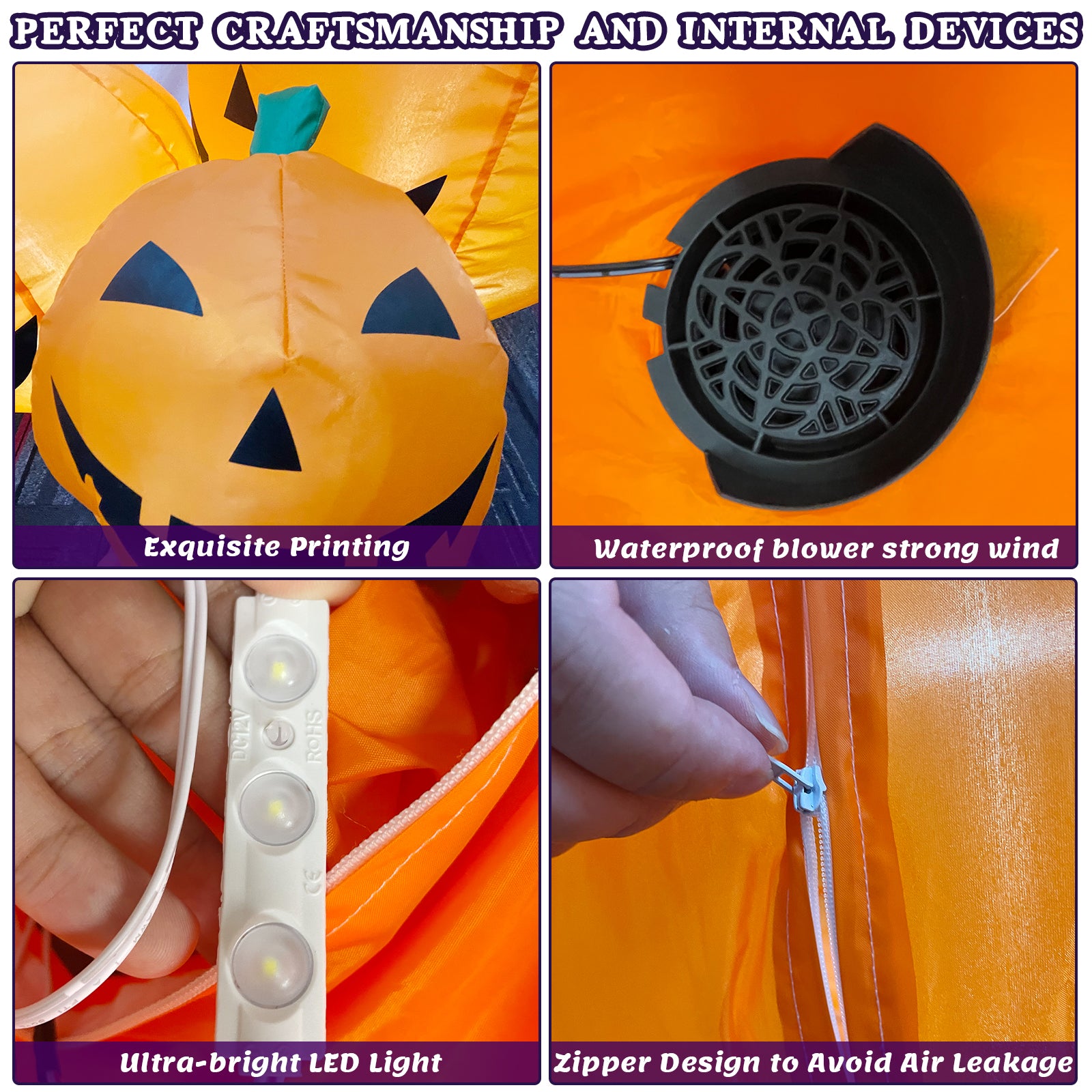 8FT Long LED Inflatable Pumpkin Decoration