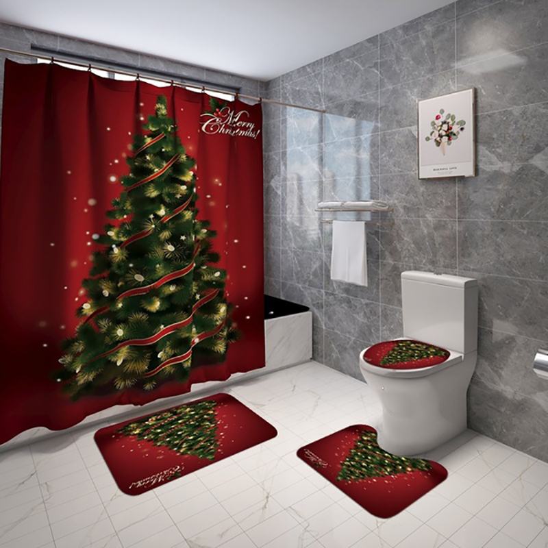 Merry Christmas Bathroom Decoration 4pc Set