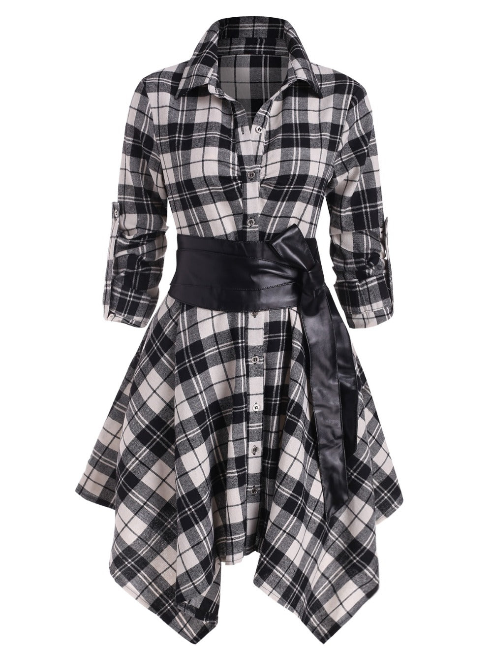 Plaid Gothic Style Long Sleeve Dress