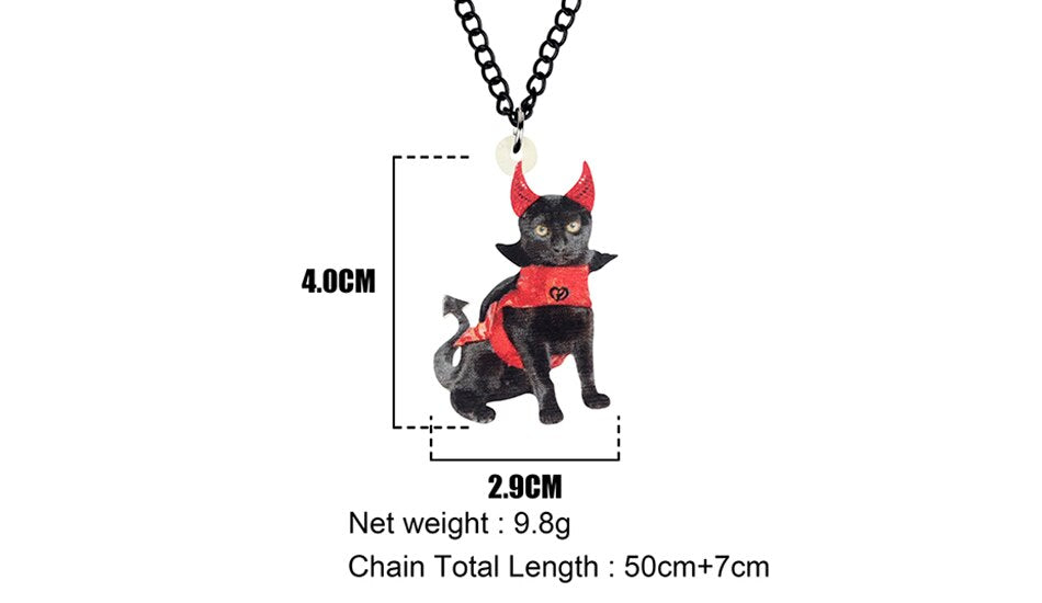 The Evil Kitty Acrylic Necklace