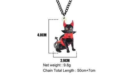 The Evil Kitty Acrylic Necklace